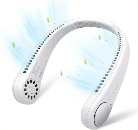 Portable Neck Fan, Hands Free "Hands-Free Bladeless Fan: 360° Cooling Personal Portable Neck Fan - Rechargeable and Convenient"