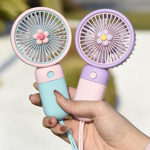 ARSIM Mini Fan Rechargeable /Hanheld Desktop USB Fan Electric Portable Mini Desk Fan for Kids - Rechargeable USB Battery - Handheld Fan with Adjustable Speed - Versatile Usage
