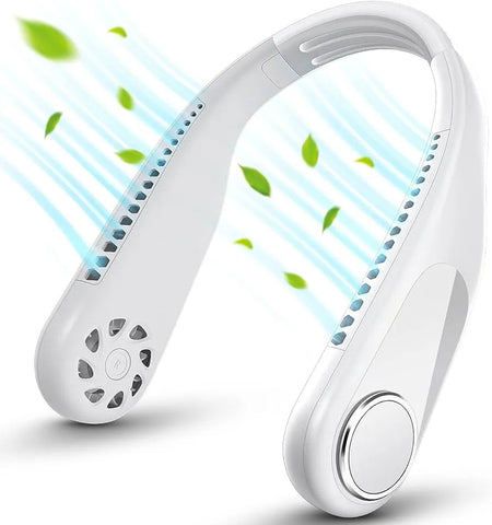 Portable Neck Fan, Hands Free "Hands-Free Bladeless Fan: 360° Cooling Personal Portable Neck Fan - Rechargeable and Convenient"