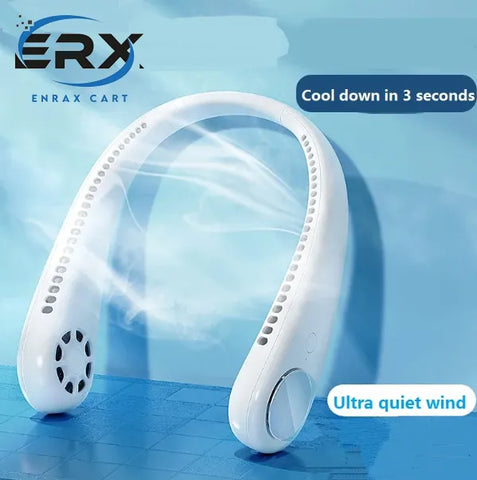 Portable Neck Fan, Hands Free "Hands-Free Bladeless Fan: 360° Cooling Personal Portable Neck Fan - Rechargeable and Convenient"